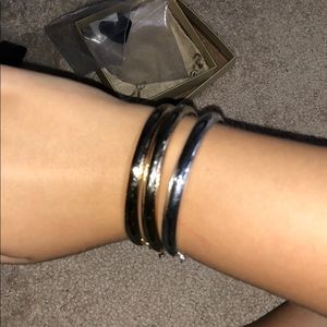 18k yellow gold over sterling silver bangles